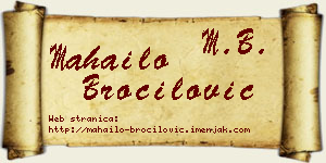 Mahailo Broćilović vizit kartica